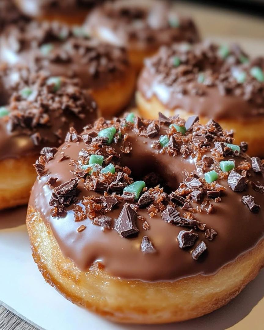 Peppermint Crisp Doughnuts
