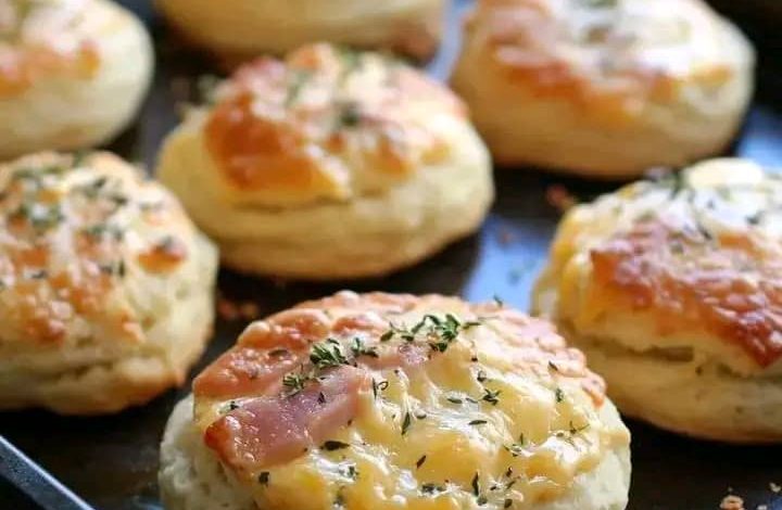 Ham and Cheese Butter Swim Biscuits