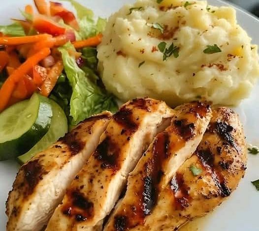 Grilled Chicken with Mashed Potatoes & Fresh Salad